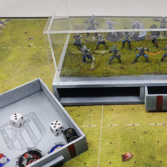 Blood Bowl Team Display with Dice Tray and Storage